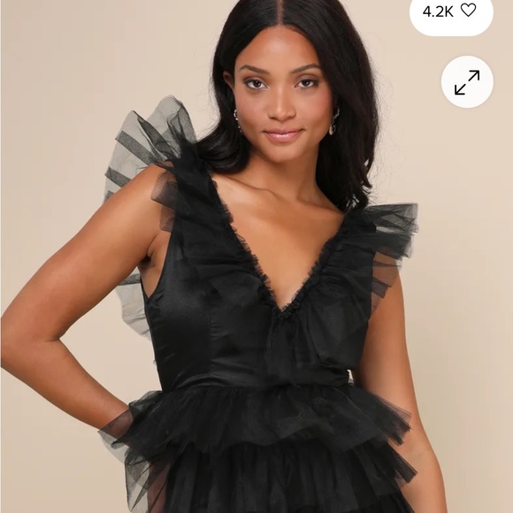 Lulu's Black Ruffled Mini Dress - Picture 4 of 5